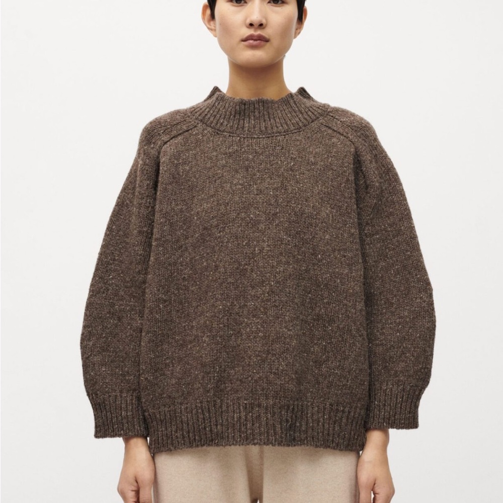 Babaa jumper no 51 oak, mock neck wool sweater
